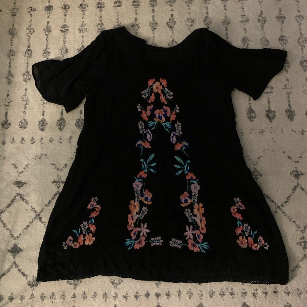 Free People Embroidered Mini Dress